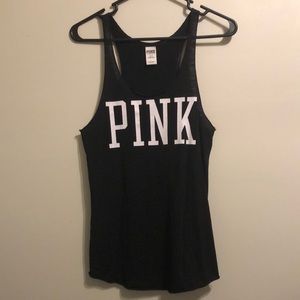 PINK womens black tank top, size small